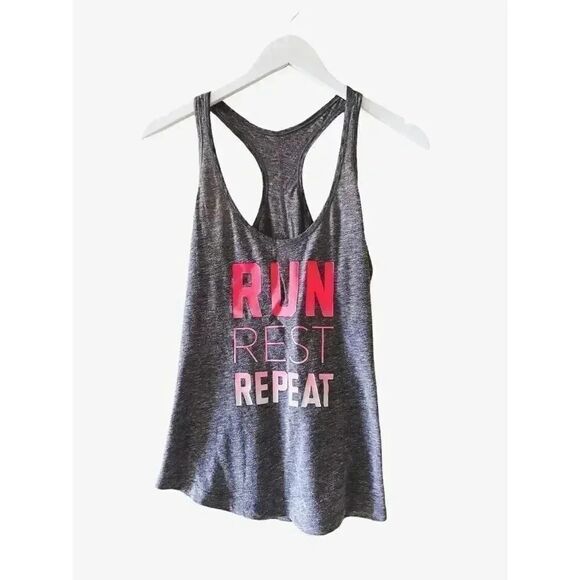 Old Navy Run Rest Repeat Racer Asymmetrical Back Womens Tank Top SZ M - Picture 1 of 4